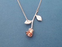 Beautiful, Rose Gold, Rose, Necklace, Flower, Necklace, Birthday, Best Friends, Sister, Gift, Jewelry wedding photo - Beautiful, Rose Gold, Rose, Necklace, Flower, Necklace, Birthday, Best Friends, Sister, Gift, Jewelry