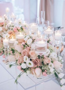 wedding photo - Top 20 Blush Pink Wedding Certerpieces