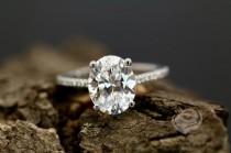 FOREVER ONE Certified 9x7mm/2.10 Carats Oval D-F Color Moissanite 14k White Gold Diamond Ring (Bridal Wedding Set & Other Stones Available) wedding photo - FOREVER ONE Certified 9x7mm/2.10 Carats Oval D-F Color Moissanite 14k White Gold Diamond Ring (Bridal Wedding Set & Other Stones Available)