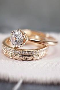 wedding photo - 30 Rose Gold Wedding Rings You'll Fall In Love