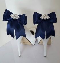 Navy Blue Wedding Shoe Clips,Bridal Shoe Clips, MANY COLORS, Satin Bow Shoe Clips, Rhinestone Clips, Clips For Wedding Shoes, Bridal Shoes By Shoe… wedding photo - Navy Blue Wedding Shoe Clips,Bridal Shoe Clips, MANY COLORS, Satin Bow Shoe Clips, Rhinestone Clips, Clips For Wedding Shoes, Bridal Shoes By Shoe…