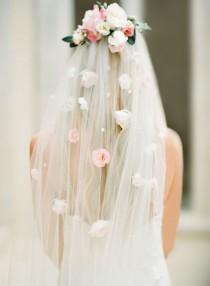 wedding photo - The Flora Flower Veil Created With Cascading Blossoms