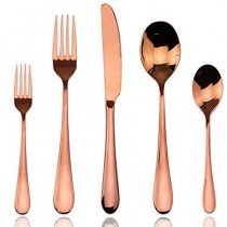 wedding photo - Flatware Sets, Luxury 20 Pieces Rose Gold Plated 18/10 Stainless Steel Cutlery Silverware Dinnerware Flatware Sets,Service For 4 