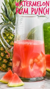 wedding photo - This Watermelon Rum Punch Is Only A Few Easy Ingredients For A Big Pitcher Of This Refreshing Rum Punch Cocktail! 
