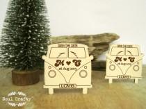 wedding photo -  Save The Date Wooden VW Campervan Fridge Magnet Rustic Vintage Volkswagen Gift 