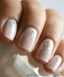 wedding photo - A Sheer White Polish With A Sparkle Gradient From The Bottom. Very Pretty. I Might Just Have To Try It. (It's Originally A Wedding Manicur… 