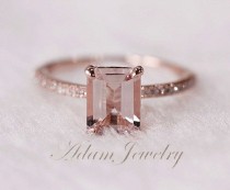 Holy Damn, This Is Beautiful... @Lisa Peters Pink Emerald Cut 6x8mm VS Morganite Ring SI/H By AdamJewelry, $330.00 wedding photo - Holy Damn, This Is Beautiful... @Lisa Peters Pink Emerald Cut 6x8mm VS Morganite Ring SI/H By AdamJewelry, $330.00