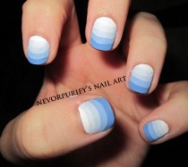 wedding photo - Today's Daily Nail Art Is This Blue Striped Gradient Design By Nevsnailart. If The Sponged Technique Is Too Difficult For You, Perhaps Th… 