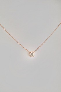 14k Gold Solitaire Diamond Necklace, .30 Carat wedding photo - 14k Gold Solitaire Diamond Necklace, .30 Carat