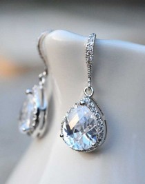 Bridal Jewelry Drop Earrings Vintage Earrings Wedding Jewelry Summer Bride Estate Style Bridal Earrings Sterling Silver wedding photo - Bridal Jewelry Drop Earrings Vintage Earrings Wedding Jewelry Summer Bride Estate Style Bridal Earrings Sterling Silver