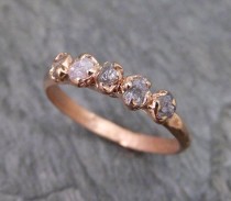 Raw Pink Diamonds Rose Gold Ring Wedding Band Custom One Of A Kind Gemstone Ring Rough Diamond Ring wedding photo - Raw Pink Diamonds Rose Gold Ring Wedding Band Custom One Of A Kind Gemstone Ring Rough Diamond Ring