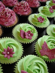 Hot Pink & Lime Green Cupcakes Wth Butterflies And Gerberas wedding photo - Hot Pink & Lime Green Cupcakes Wth Butterflies And Gerberas