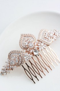 Rose Gold Bridal Hair Comb Rose Gold Wedding Headpiece Crystal Hair Comb Rose Gold Wedding Hair Clip Art Deco Bridal Hair Accessories EVIE L wedding photo - Rose Gold Bridal Hair Comb Rose Gold Wedding Headpiece Crystal Hair Comb Rose Gold Wedding Hair Clip Art Deco Bridal Hair Accessories EVIE L