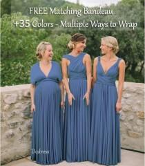 Steel Blue Bridesmaid Dress, infinity dress, Multiway Dress, Convertible dress, Multi Wrap dresses wedding photo - Steel Blue Bridesmaid Dress, infinity dress, Multiway Dress, Convertible dress, Multi Wrap dresses