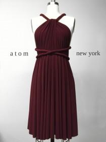 Burgundy Wine Red SHORT Infinity Dress Convertible Formal Multiway Wrap Bridesmaid Dress Cocktail Evening Dress Christmas Party Wedding wedding photo - Burgundy Wine Red SHORT Infinity Dress Convertible Formal Multiway Wrap Bridesmaid Dress Cocktail Evening Dress Christmas Party Wedding