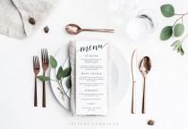 Wedding menu template, Wedding Printable menu, Instant download, Editable PDF, DIY dinner menu, Party menu template, Dinner menu, Menu card wedding photo - Wedding menu template, Wedding Printable menu, Instant download, Editable PDF, DIY dinner menu, Party menu template, Dinner menu, Menu card
