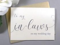 SHIMMER Card, To My IN-LAWS, To My In Laws, Mother In Law Card, Father in Law Card, Mother of the Bride Card, Father of the Bride Card wedding photo - SHIMMER Card, To My IN-LAWS, To My In Laws, Mother In Law Card, Father in Law Card, Mother of the Bride Card, Father of the Bride Card