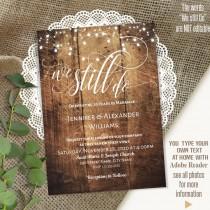 We still do, Wedding Anniversary invitation, Renewing Vows, Printable Rustic wedding templates, Instant Download Self Editable PDF A3062 wedding photo - We still do, Wedding Anniversary invitation, Renewing Vows, Printable Rustic wedding templates, Instant Download Self Editable PDF A3062