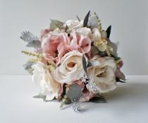 Wedding Bouquet, Roses Bridal Bouquet, Silk Wedding Flowers, Cream Roses Wedding Flowers, Vintage Wedding, Shabby Chic, Bridesmaids Bouquet wedding photo - Wedding Bouquet, Roses Bridal Bouquet, Silk Wedding Flowers, Cream Roses Wedding Flowers, Vintage Wedding, Shabby Chic, Bridesmaids Bouquet