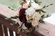 Marsala Peach Sola Bouquet, wedding bouquet, bridal bouquet, Marsala blush bouquet, maroon peach bouquet, sola flowers, country wedding wedding photo - Marsala Peach Sola Bouquet, wedding bouquet, bridal bouquet, Marsala blush bouquet, maroon peach bouquet, sola flowers, country wedding