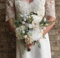 Wedding Bouquet, White Bouquet, Silk Bouquet, Bridal Bouquet, Bridesmaid Bouquet, Bridal Portrait Bouquet, Greenery Bouquet, Silk Flowers wedding photo - Wedding Bouquet, White Bouquet, Silk Bouquet, Bridal Bouquet, Bridesmaid Bouquet, Bridal Portrait Bouquet, Greenery Bouquet, Silk Flowers