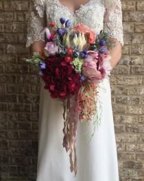 Wedding Bouquet, Bohemian Bouquet, Silk Flower Bouquet, Bridesmaid Bouquet, Bridal Bouquet, Silk Flowers, Protea Bouquet, Ready to Ship wedding photo - Wedding Bouquet, Bohemian Bouquet, Silk Flower Bouquet, Bridesmaid Bouquet, Bridal Bouquet, Silk Flowers, Protea Bouquet, Ready to Ship
