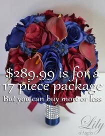 Wedding Bouquet, Bridal Bouquet, Bridesmaid Bouquet, Silk Flower, Wedding Flower, Navy Blue, Burgundy, Navy, Maroon, Blue, Lily of Angeles wedding photo - Wedding Bouquet, Bridal Bouquet, Bridesmaid Bouquet, Silk Flower, Wedding Flower, Navy Blue, Burgundy, Navy, Maroon, Blue, Lily of Angeles