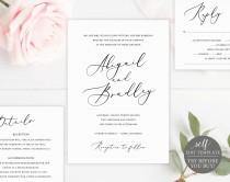 Elegant Wedding Invitation Set, TRY BEFORE You BUY, Rsvp & Details Card, 100% Editable, Printable Invitation, Instant Download wedding photo - Elegant Wedding Invitation Set, TRY BEFORE You BUY, Rsvp & Details Card, 100% Editable, Printable Invitation, Instant Download