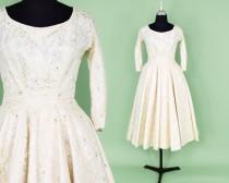50s Ivory Lace Cocktail Dress wedding photo - 50s Ivory Lace Cocktail Dress