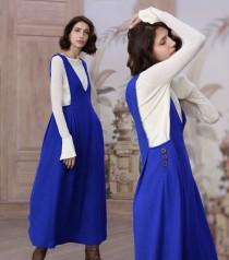 blue wool dress, wool halter dress, wool jumper, wool maxi dress, wool V neck dress, long wool dress, winter dress, maxi dress, party dress wedding photo - blue wool dress, wool halter dress, wool jumper, wool maxi dress, wool V neck dress, long wool dress, winter dress, maxi dress, party dress