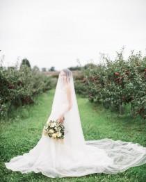 wedding veil with blusher, 2 tier bridal veil, soft wedding veil, bridal veil with blusher, ivory cathedral veil with blusher - VIVIANNE wedding photo - wedding veil with blusher, 2 tier bridal veil, soft wedding veil, bridal veil with blusher, ivory cathedral veil with blusher - VIVIANNE
