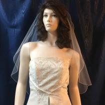 Rose Gold pencil edge Fingertip length Angel Cut Bridal Veil wedding photo - Rose Gold pencil edge Fingertip length Angel Cut Bridal Veil
