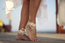 wedding photo - Blush  Fairy crystal beach wedding barefoot sandals, bangle,cuff, wedding anklet,barefoot sandal,ankle cuff,boho sandal