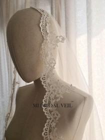 Mantilla Lace Wedding Veil, Crochet Rose Lace Veil, Venice Lace Veil, Mantilla Wedding Veil in Hip Length, Custom Veil from MI BRIDAL VEIL wedding photo - Mantilla Lace Wedding Veil, Crochet Rose Lace Veil, Venice Lace Veil, Mantilla Wedding Veil in Hip Length, Custom Veil from MI BRIDAL VEIL
