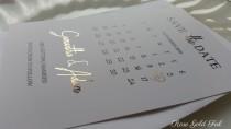 Save The Date Calendar Cards (gold foil, pink foil, rose gold foil) wedding photo - Save The Date Calendar Cards (gold foil, pink foil, rose gold foil)