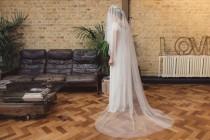 Soft tulle drop veil, soft silky drop veil, English Net drop veil, Kate Middleton veil, fingertip, chapel, cathedral length - 'THERESE' wedding photo - Soft tulle drop veil, soft silky drop veil, English Net drop veil, Kate Middleton veil, fingertip, chapel, cathedral length - 'THERESE'