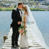 Gorgeous 1 Layer Chapel Length Raw Edge Bridal Veil wedding photo - Gorgeous 1 Layer Chapel Length Raw Edge Bridal Veil