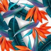 wedding photo -  Strelitziaand palm leaves seamless vector pattern