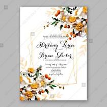 wedding photo -  White daisy floral wedding invitation vector card template aloha