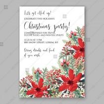 wedding photo -  Poinsettia vector background Christmas Party invitation winter flower fir branch summer