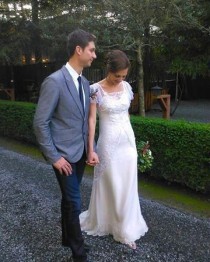 wedding photo -  Misha and Anna at Deer Park Villa in Fairfax, Ca///The CELESTE Dress--Amy Jo Tatum Bridal Couture #bride #bridalcollections #bridalgowns #bridalgowndesign #bridalgo