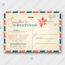 wedding photo -  Vintage Christmas And Happy New Year Holiday Postcard