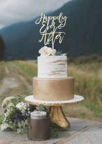 Happily Ever After Cake Topper, Wooden wedding cake topper, Modern cake topper, Custom cake topper wedding photo - Happily Ever After Cake Topper, Wooden wedding cake topper, Modern cake topper, Custom cake topper