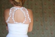 Audrey - Short Keyhole back wedding dress / Polkadots tulle tea length wedding dress wedding photo - Audrey - Short Keyhole back wedding dress / Polkadots tulle tea length wedding dress