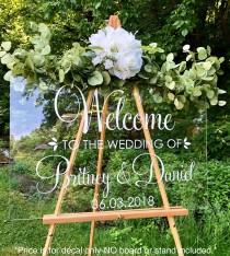 Welcome Wedding Decal Personalized Couples Names and Dates Vinyl Decal for Wedding Sign DIY Lettering Elegant Wedding Decor wedding photo - Welcome Wedding Decal Personalized Couples Names and Dates Vinyl Decal for Wedding Sign DIY Lettering Elegant Wedding Decor