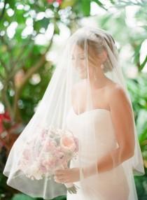 Double Layer Two tier Cathedral length Wedding Bridal Veil 108 inches white, ivory, Wedding veil Long bridal veil bridal cut edge veil wedding photo - Double Layer Two tier Cathedral length Wedding Bridal Veil 108 inches white, ivory, Wedding veil Long bridal veil bridal cut edge veil