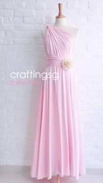 Bridesmaid Dress Pastel Pink Maxi Floor Length, Infinity Dress, Prom Dress, Multiway Dress, Convertible Dress, Maternity - 26 colors wedding photo - Bridesmaid Dress Pastel Pink Maxi Floor Length, Infinity Dress, Prom Dress, Multiway Dress, Convertible Dress, Maternity - 26 colors