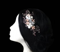 wedding photo -  Butterfly bridal comb. Wedding headpiece. Crystal hair piece.