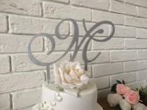 Silver glitter cake topper initial, wooden cake topper, gold, blue, gold glitter, plum, pale pink, champagne, wedding cake sign- cake topper wedding photo - Silver glitter cake topper initial, wooden cake topper, gold, blue, gold glitter, plum, pale pink, champagne, wedding cake sign- cake topper