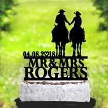 Bride and Groom with horse cake topper,Country Wedding cake topper,Cowboy Topper,horse cake topper,Cowboy with Lasso,topper with date (2084) wedding photo - Bride and Groom with horse cake topper,Country Wedding cake topper,Cowboy Topper,horse cake topper,Cowboy with Lasso,topper with date (2084)